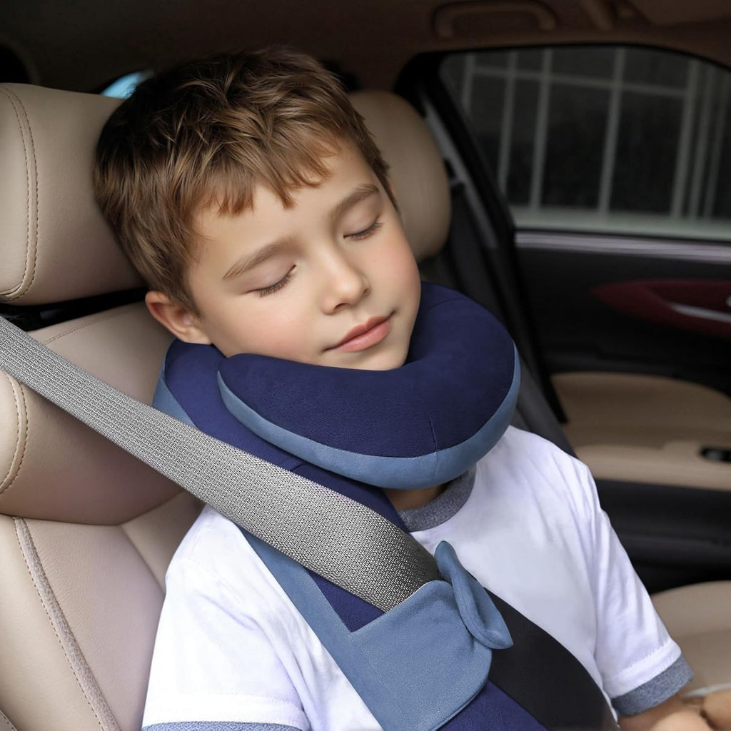 Wenrener Kids Travel Neck Pillow, Toddler Travel Pillow for Car & Airplane and Head & Chin Support, Comfortably Travel Neck Pillow for Road…