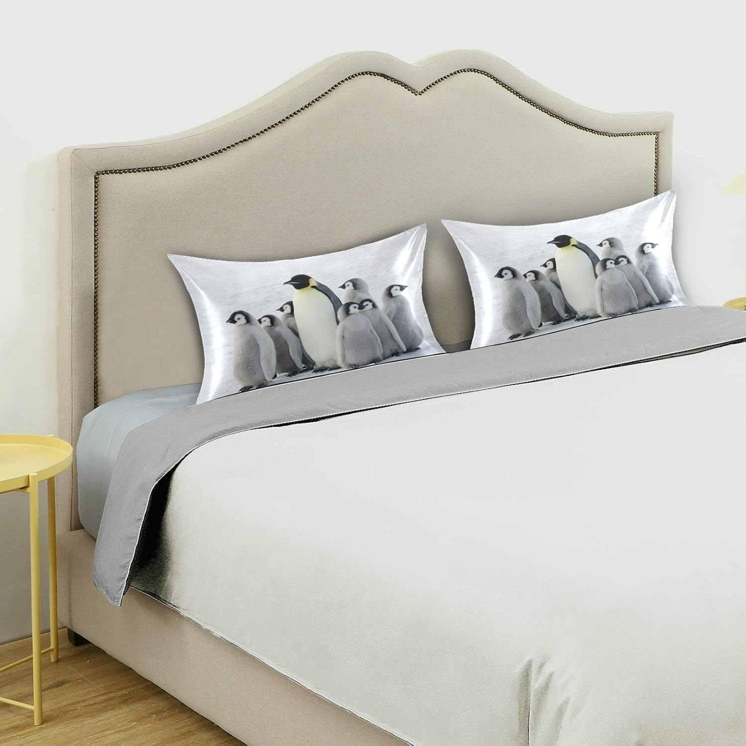 Blueangle Emperor Penguin and Child Satin Pillowcase for Hair and Skin Silk Pillowcase, Standard Size(20x26 inches) - Satin Pillow Covers…