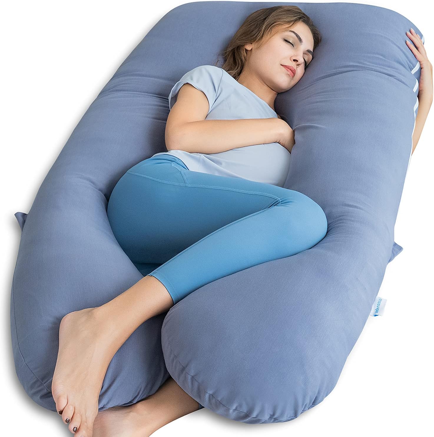 Queenrose QUEEN ROSE Pregnancy Pillow, U Shaped Full Body Pillows for Sleeping Support, 55 Inch Maternity Pillow for Pregnant Women with Co…