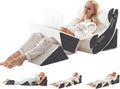 WSOFRLAC 6PCS Multi-Functional Bed Wedge Pillow Kit - 7-in-1 Orthopedic Support for Back/Neck/Legs, Post Surgery Recovery & Sitting Up in…