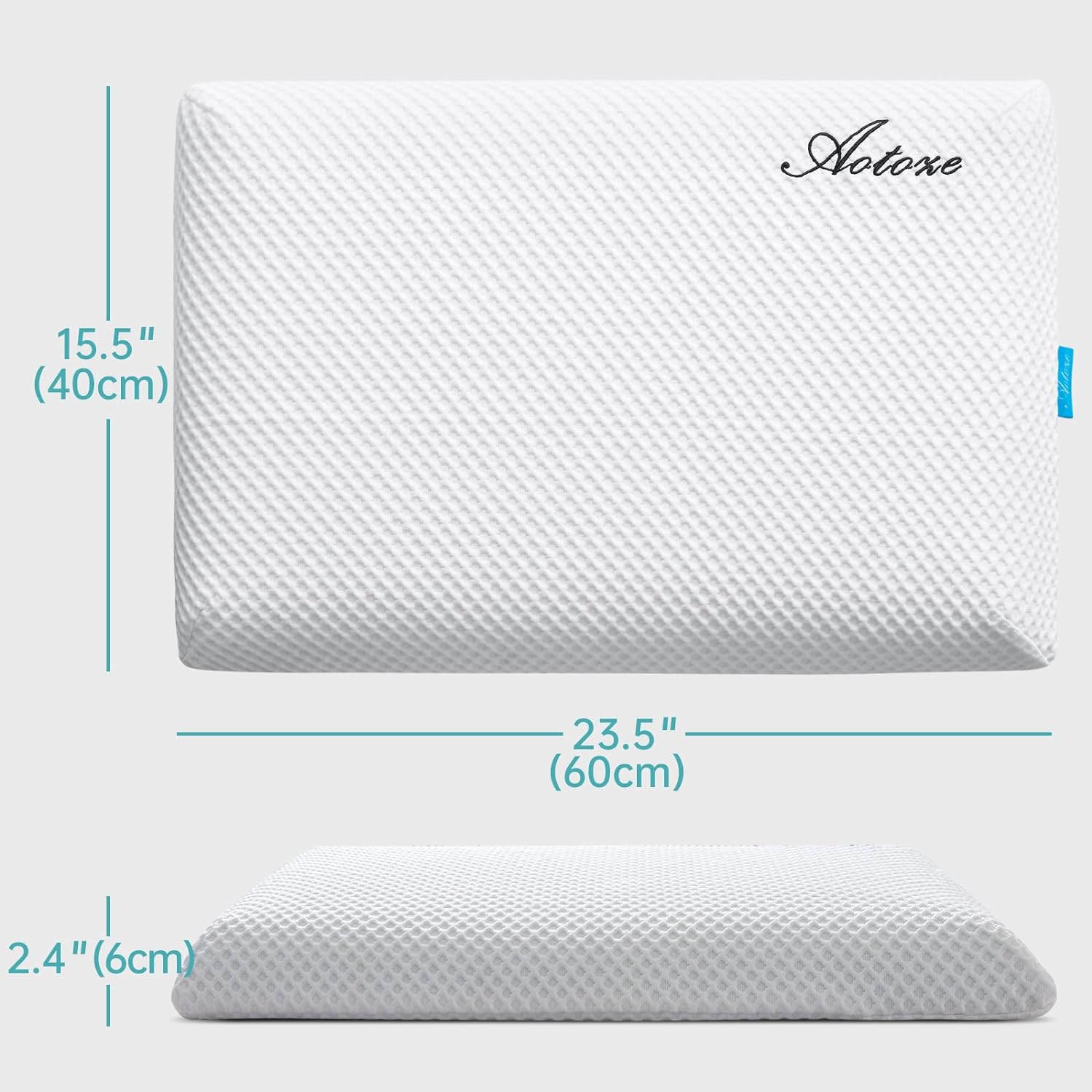 Aotoze Ultra Thin & Flat Memory Foam Pillow 2.4 Inch Hight, Low Profile & Thin Pillow for Stomach Sleeper, Side Sleeper, Oeko-TEX & Certi…
