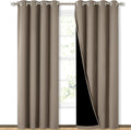 Nicetown Taupe Full Shade Curtain Panels, Pair of Energy Smart & Noise Blocking Out Blackout Drapes for Dining Room Window, Thermal Insulat…