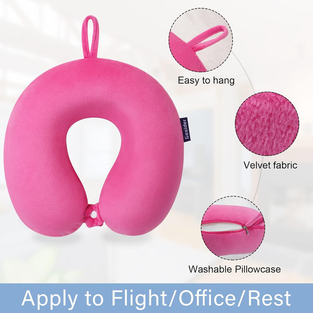 Travel Pillow Memory Foam, Comfortable Travel Neck Pillow U Shape, Support Neck and Head to Relieve Fatigue, Portable Neck Pillow…