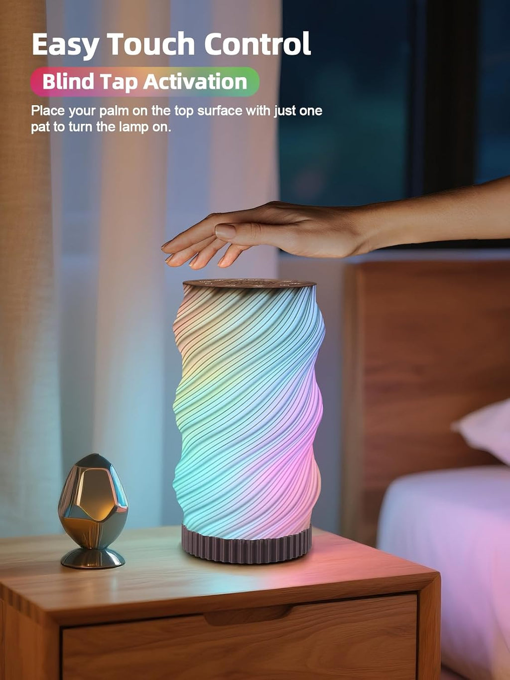 Touch Bedside Lamp with Sound Machine for Adults, Dimmable Night Light for Bedroom, 3-in-1 Bluetooth Speaker & White Noise Machine for…