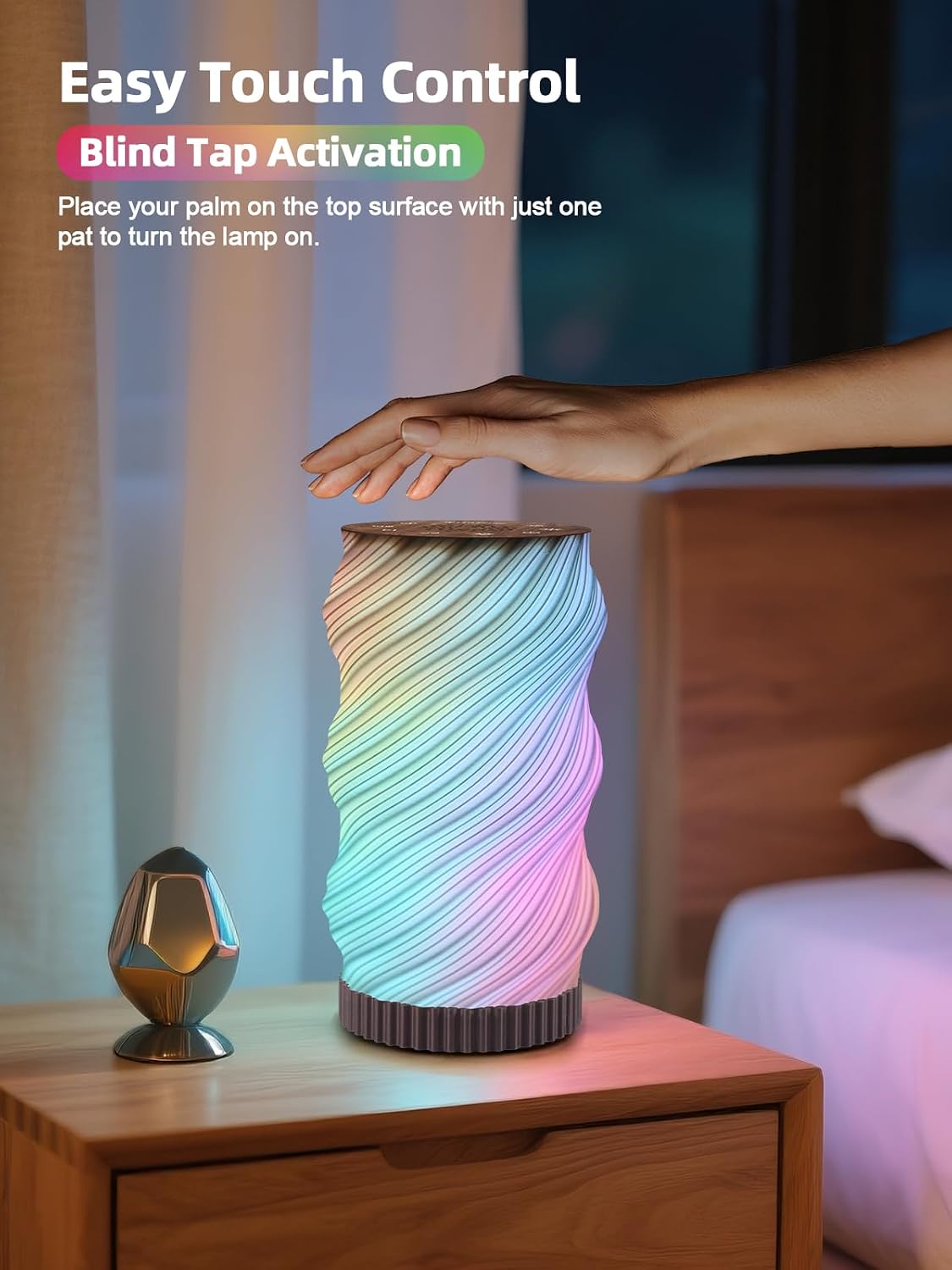 Touch Bedside Lamp with Sound Machine for Adults, Dimmable Night Light for Bedroom, 3-in-1 Bluetooth Speaker & White Noise Machine for…