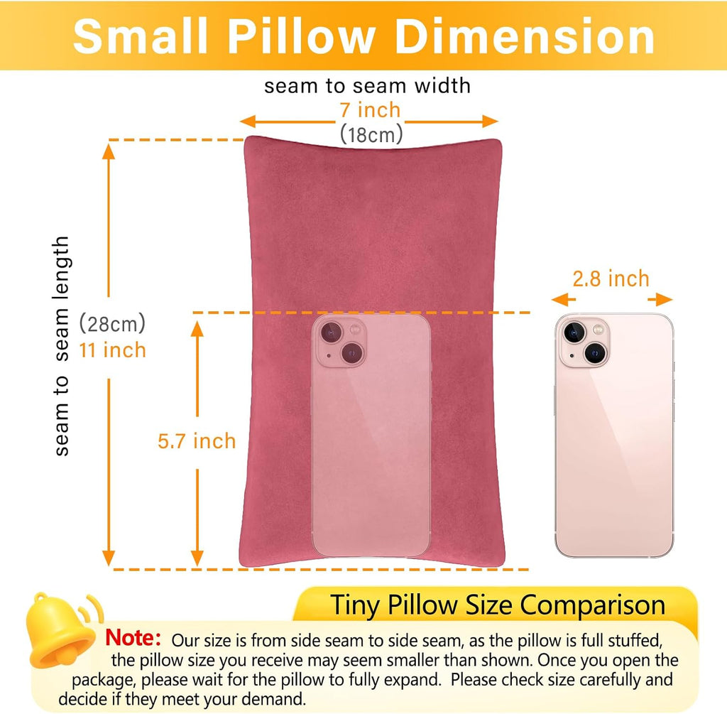 1 MIDDLE ONE 2 Pack Small Pillow, Memory Foam Mini Pillow 11 X 7 Inches for Travel, Sleeping, Nap and Neck, Knee, Lumbar Support, Tiny…