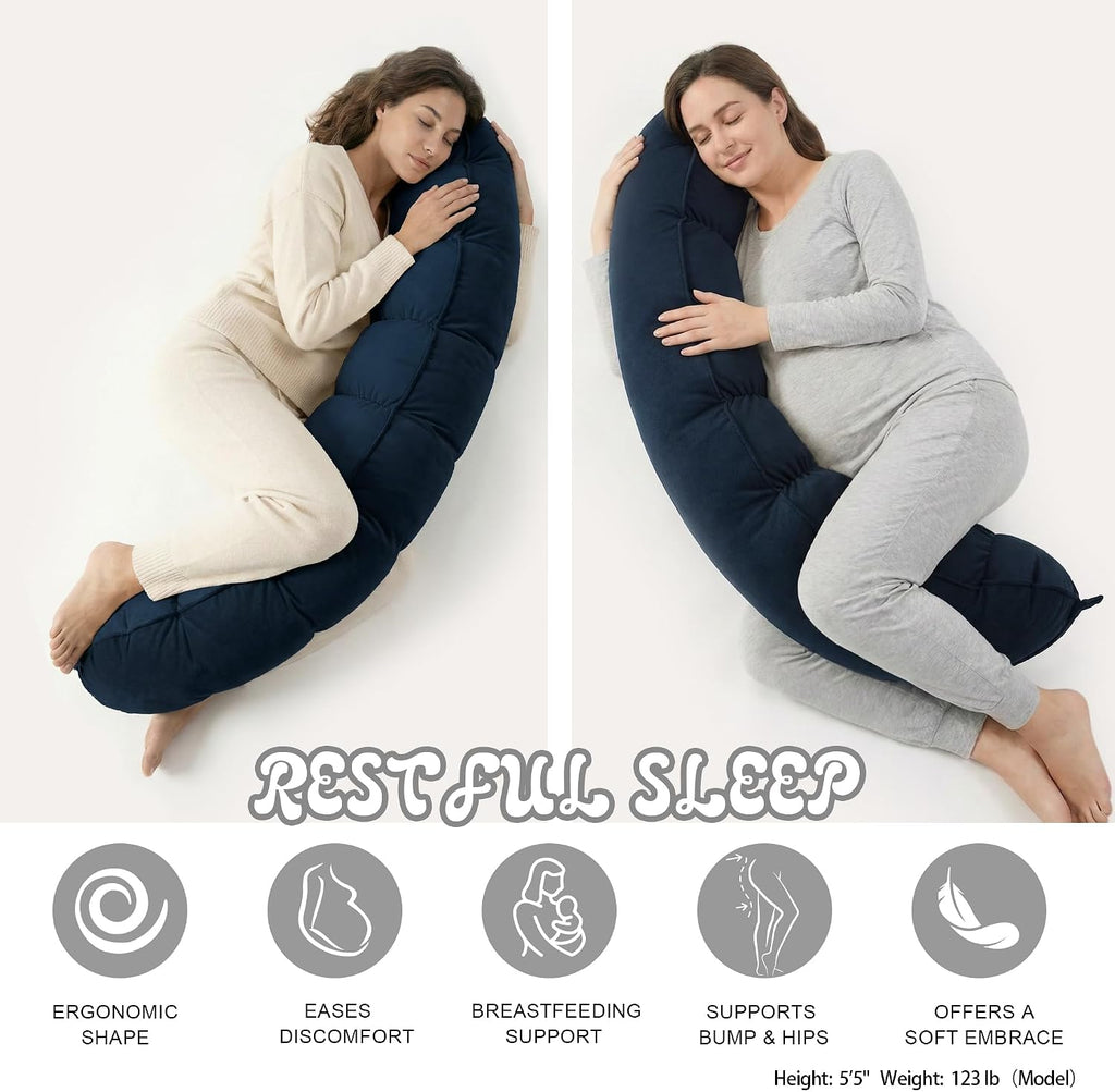 Peallow(Pat. Pend) – Long Round Body Pillow for Adults, Bolster Pillow for Sleeping, Soft and Supportive Pillow for Sleeping & Lumbar…