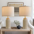 USumkky 20.5" Ceramic Table Lamps Set of 2 - Modern Farmhouse & Boho Style, Bedside Nightstand Lamps for Bedroom, Living Room End Table…