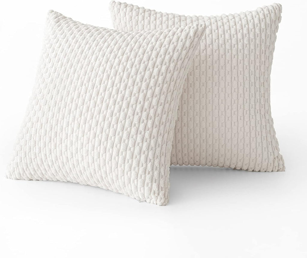 Miulee Christmas Throw Pillow Covers Soft Corduroy Decorative Set of 2 Boho Striped Pillow Covers Pillowcases Farmhouse Home Decor for Couc…