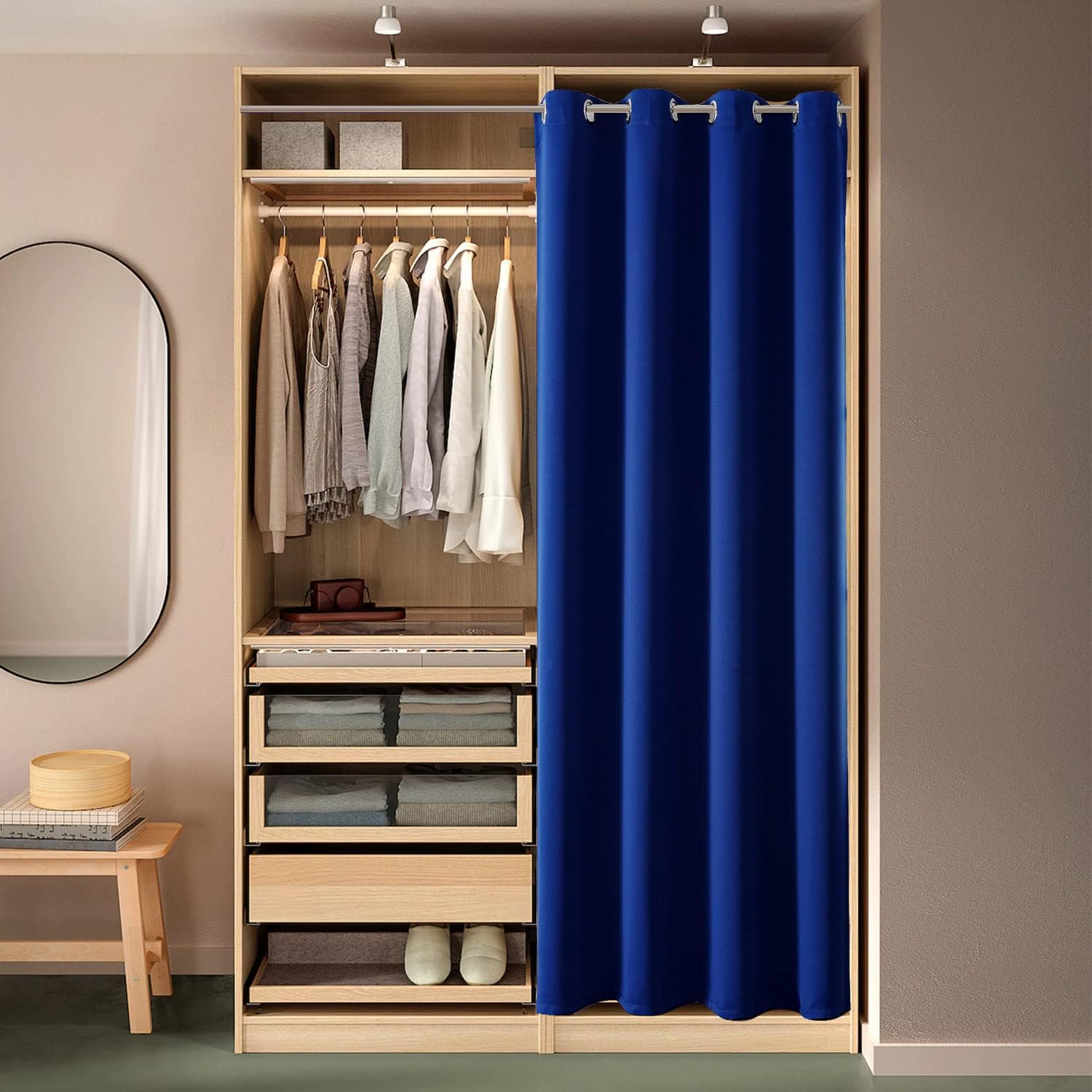 ChrisDowa Blackout Door Curtains for Doorway Privacy, Grommet Closet Curtains for bedroom closet door, Thermal Insulated Temporary Doorway…