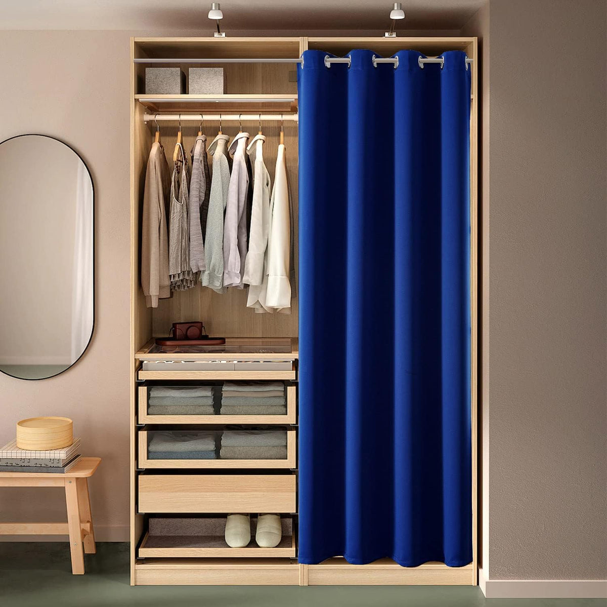 ChrisDowa Blackout Door Curtains for Doorway Privacy, Grommet Closet Curtains for bedroom closet door, Thermal Insulated Temporary Doorway…