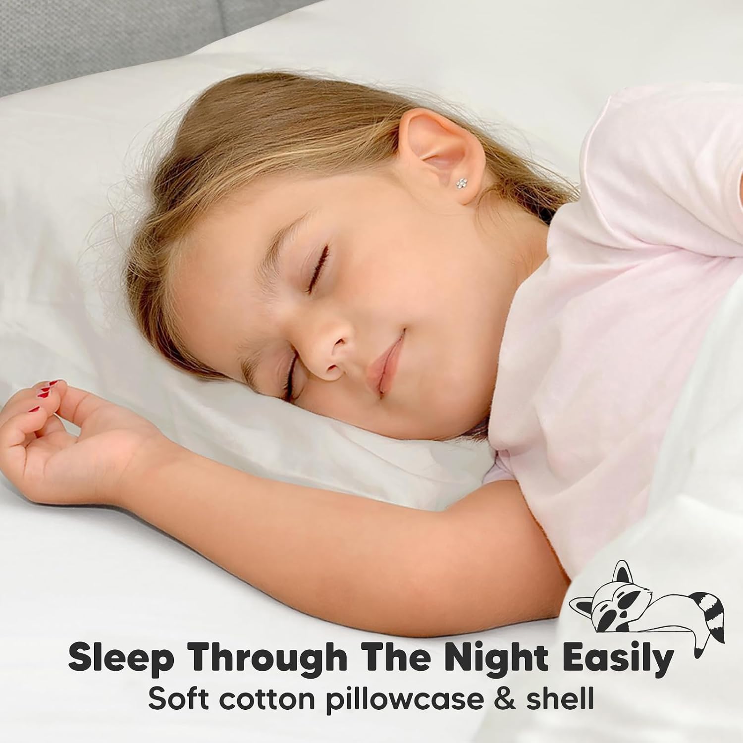 Toddler Pillow with Pillowcase - 13x18 My Little Dreamy Kids Travel Bed Pillows for Sleeping, Organic Cotton Small Pillowcase, Soft &…