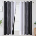 Estelartextiler Estelar Textiler Ombre Greyish White Black Blackout Curtains & Drapes 63 Inch Length 2 Panels for Bedroom, Thermal Insulate…