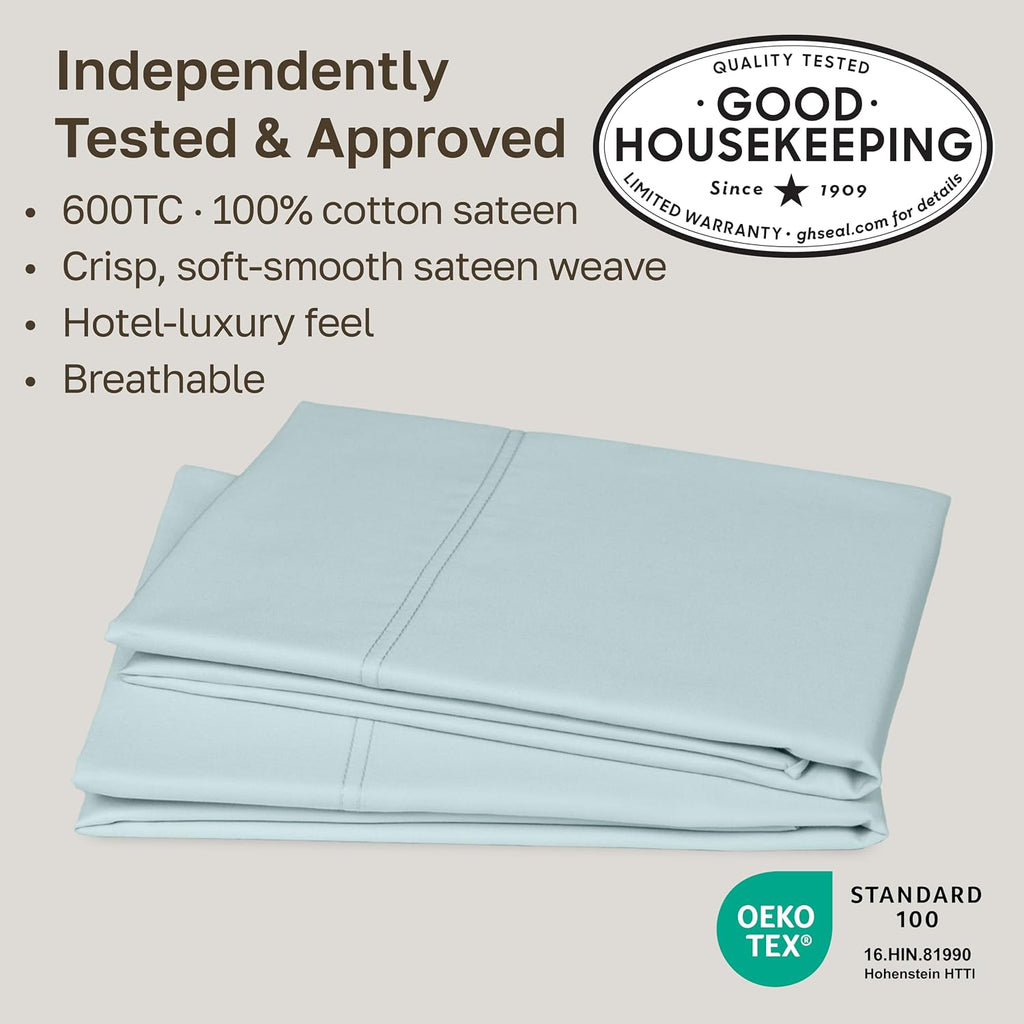CaliforniaDesignDen CALIFORNIA DESIGN DEN Luxuriously Soft Hotel Quality 600 Thread Count, 100% Cotton Set of 2 Cases, Crisp & Cool Standar…