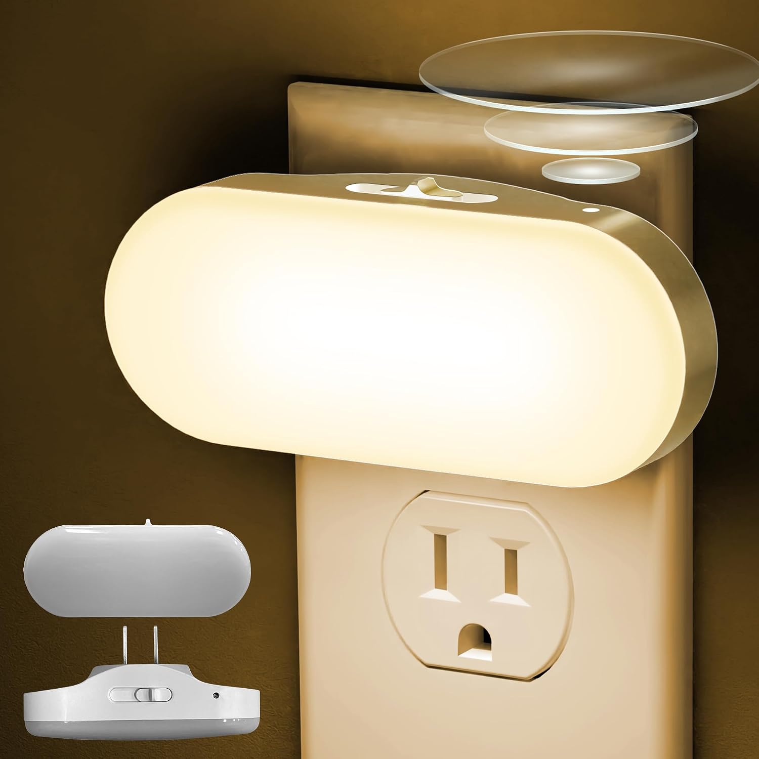 DORESshop Night Lights Plug into Wall, [2 Pack] 1W 3000K Led Night Light with Dusk to Dawn Sensor, Dimmable Night Light from 0LM to 100LM f…