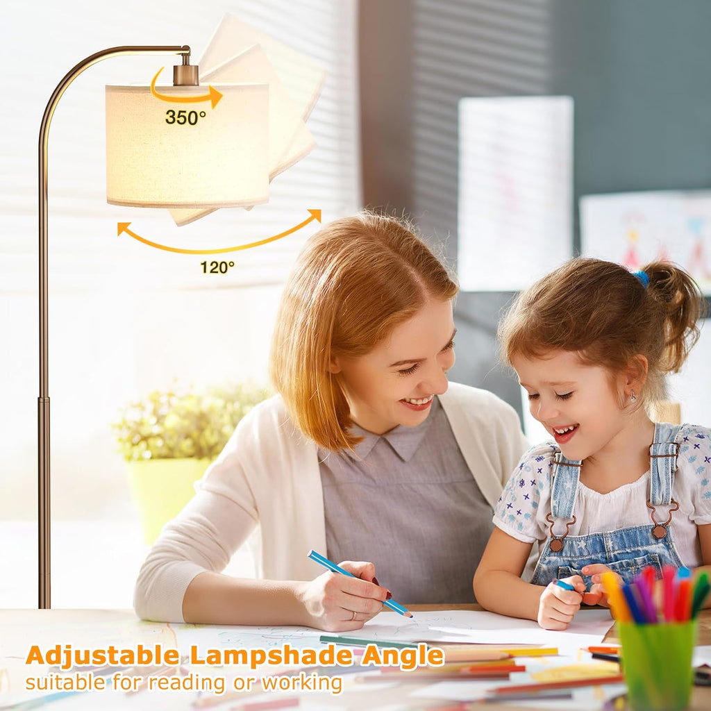 Ambimall Arc Floor Lamp with Remote and Stepless Dimmable Bulb, Colors Temperature & Brightness Adjustable, Floor Lamps for Living Room(Dee…