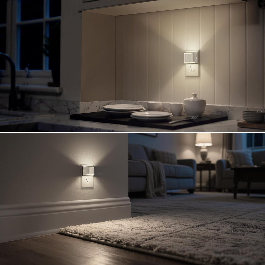 DORESshop LED Night Light[2 Pack], Night Lights Plug into Wall, 3 Level Brightness Adjustable Plug in Night Light, Dusk to Dawn Sensor…