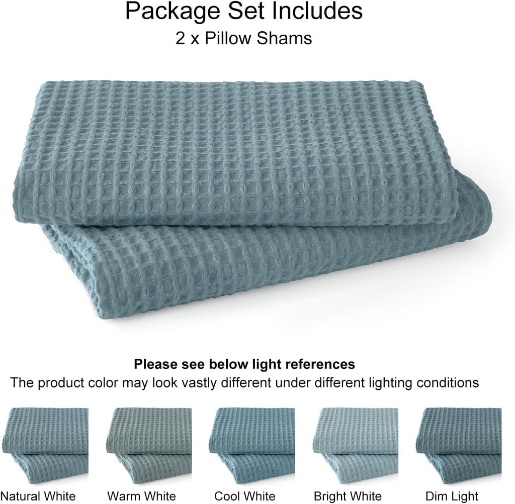 Phf 100% Cotton Waffle Weave Throw Pillow Cover, 24" x 24", No Filling, 2 Pack Elegant Home Decorative Square Throw Pillow Covers for Bed C…