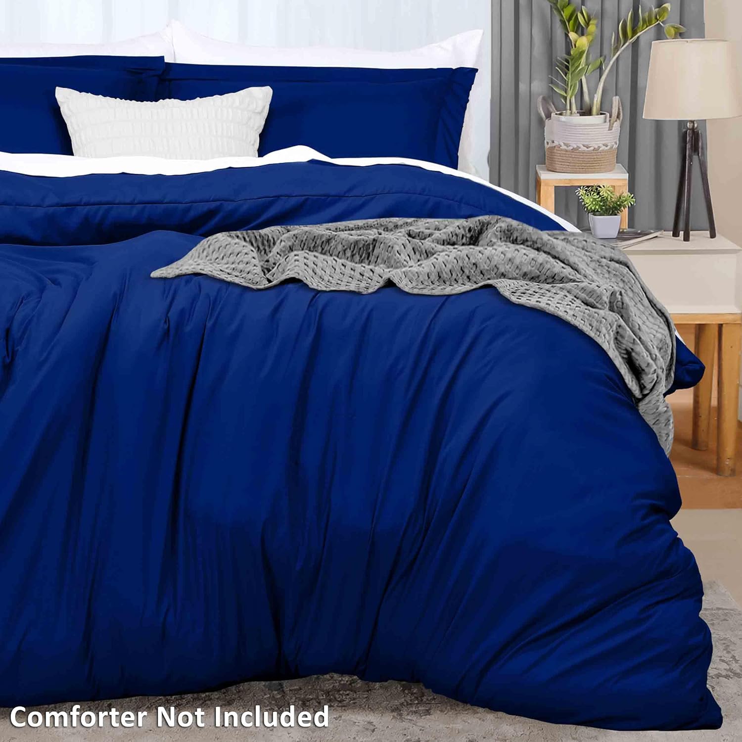 Utopia Bedding Duvet Cover King Size - 3 Piece with Zipper Closure - 1 Comforter Cover 104X90 Inches & 2 Pillow Shams 20X36 Inches (Royal…