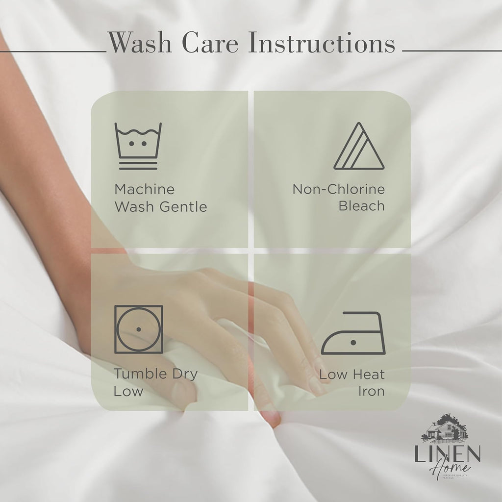 Linen Home 100% Cotton Percale Sheets King Size, Sage, Deep Pocket, 4 Pieces Set - 1 Flat, 1 Deep Pocket Fitted Sheet and 2 Pillowcases…