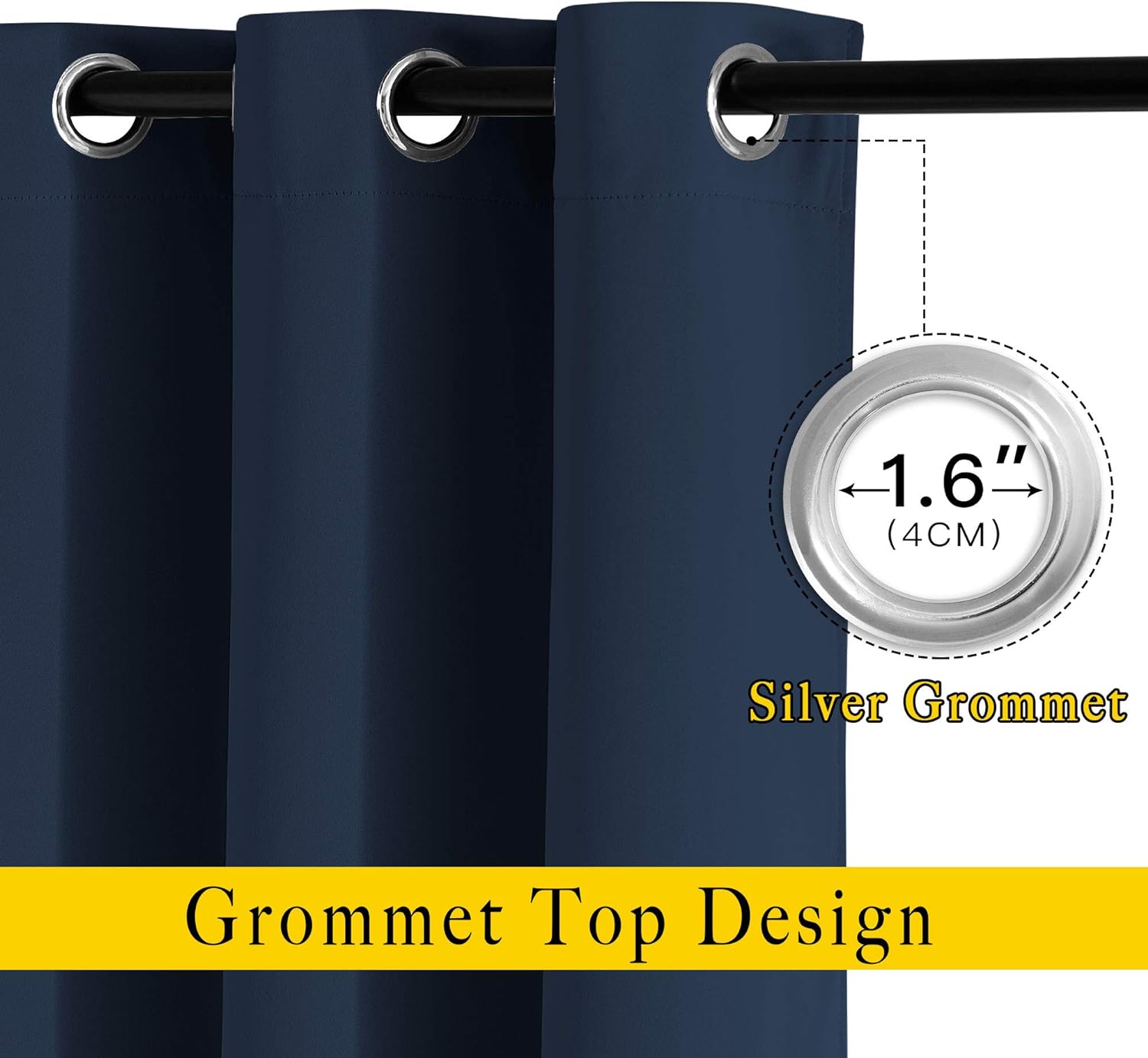 NICETOWN Blackout Curtain Panels 90 - Window Treatment Energy Saving Thermal Insulated Solid Grommet Blackout Drapes for Living Room…