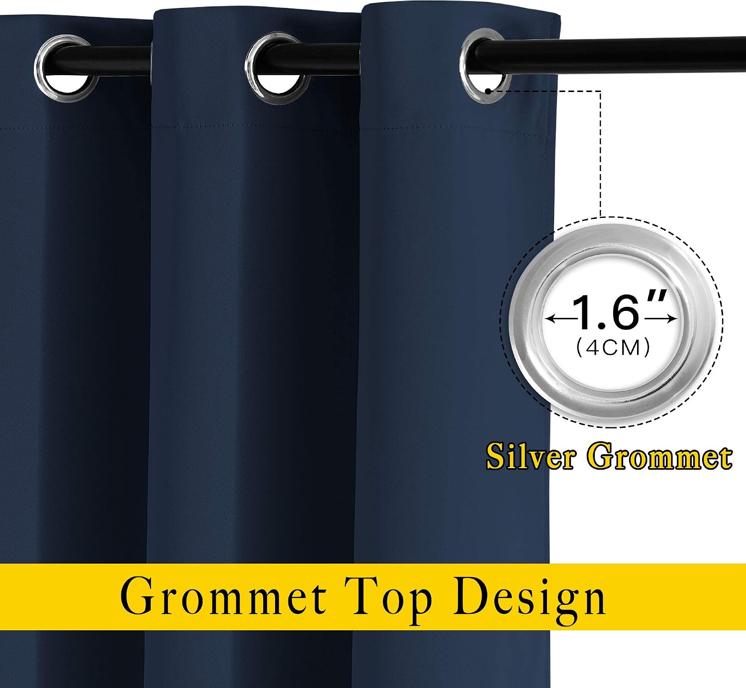 NICETOWN Blackout Curtain Panels 72 - Window Treatment Energy Saving Thermal Insulated Solid Grommet Blackout Drapes for Living Room…