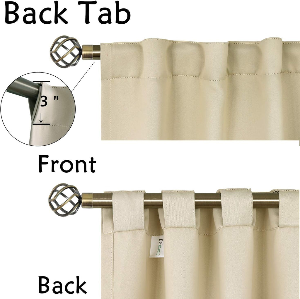 BGment Beige Room Darkening Curtains 30 Inch Length for Half Windows- 34 x 30 inch Panels Rod Pocket and Back Tab Thermal Insulated Blackou…