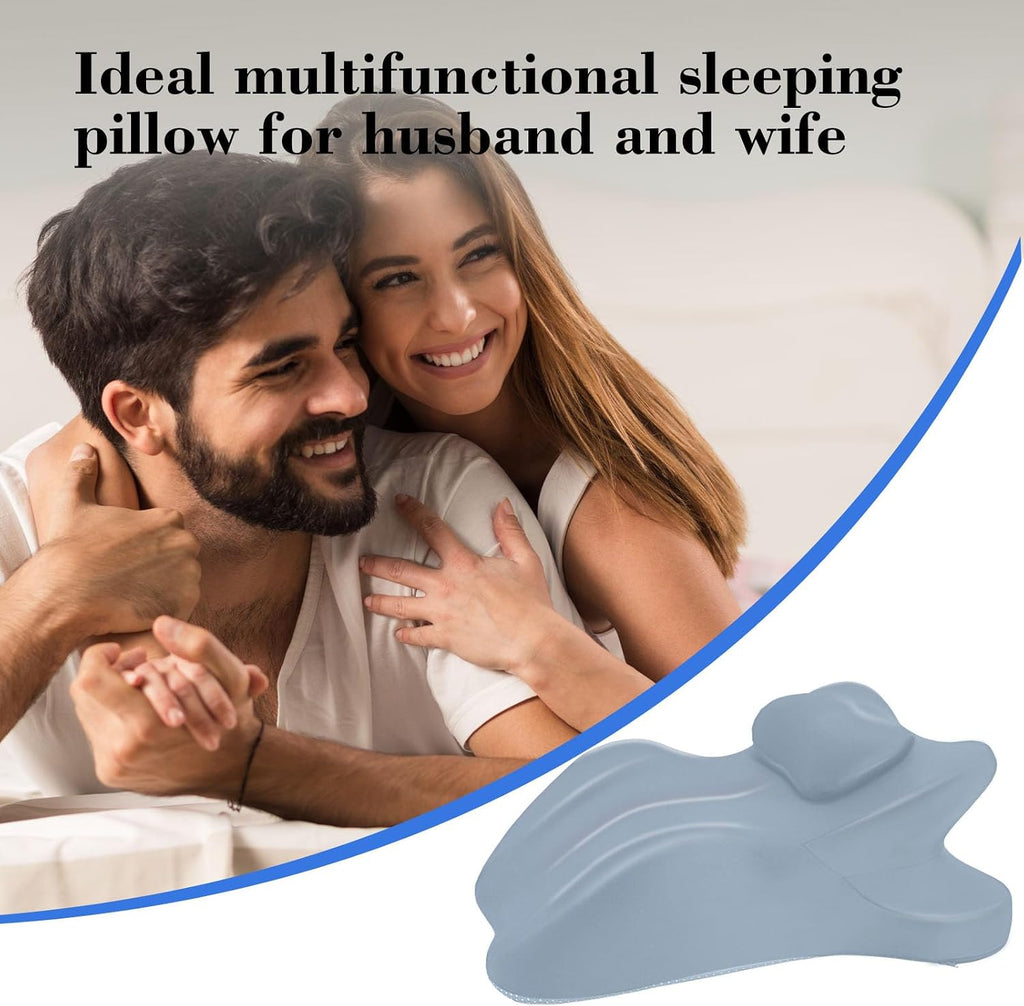 Oversized 27-Degree Couples Pillow - 5-in-1 Memory Foam Wedge for Neck Alignment, Zoned Support for Arm & Shoulder, Phone Reading, Leg…