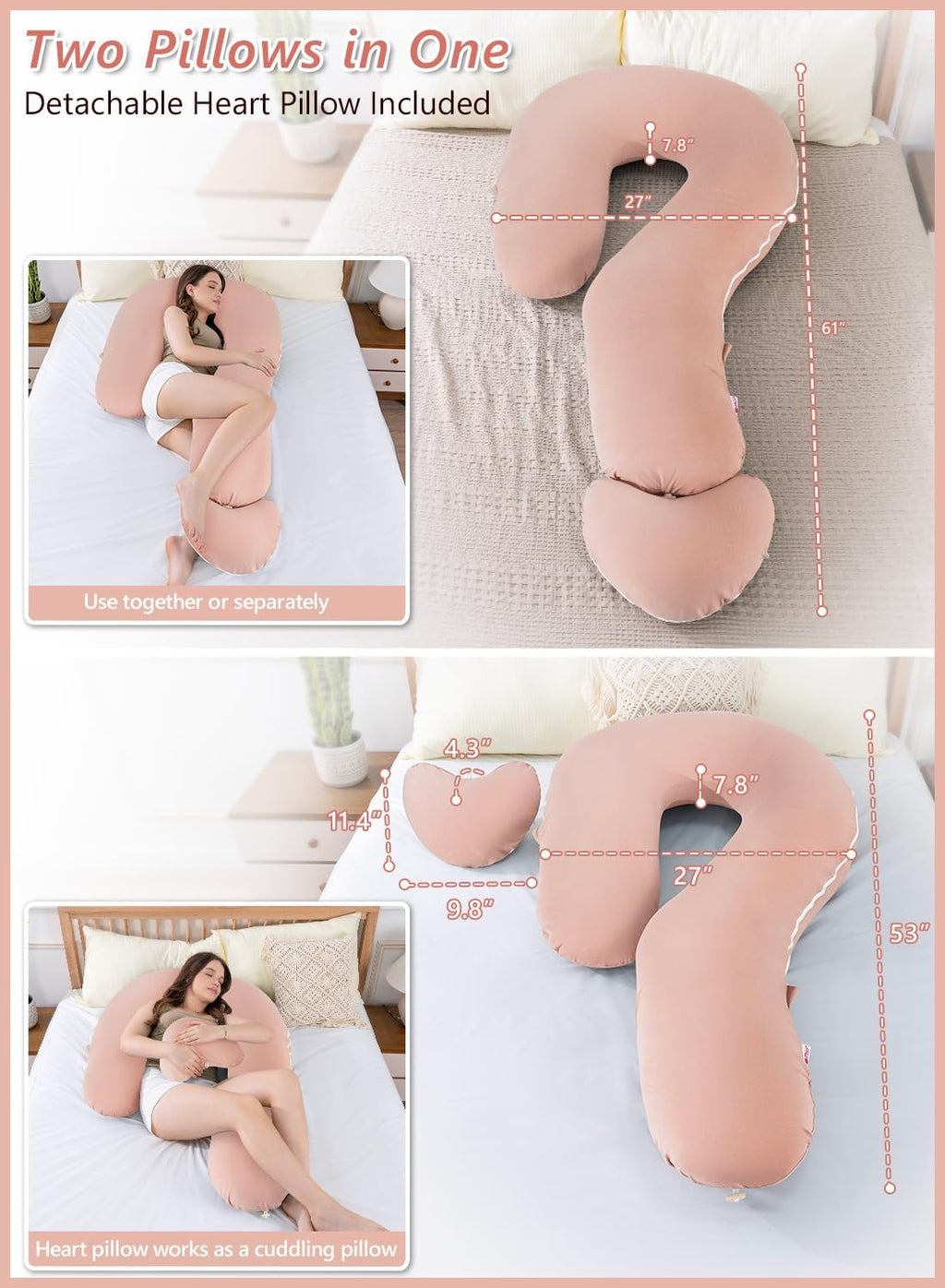 Meiz Question Mark Body Pillow for Adults, Cooling Full Body Support Pillow for Side Sleepers & Back Support, Cotton Long Bolster Pillow wi…