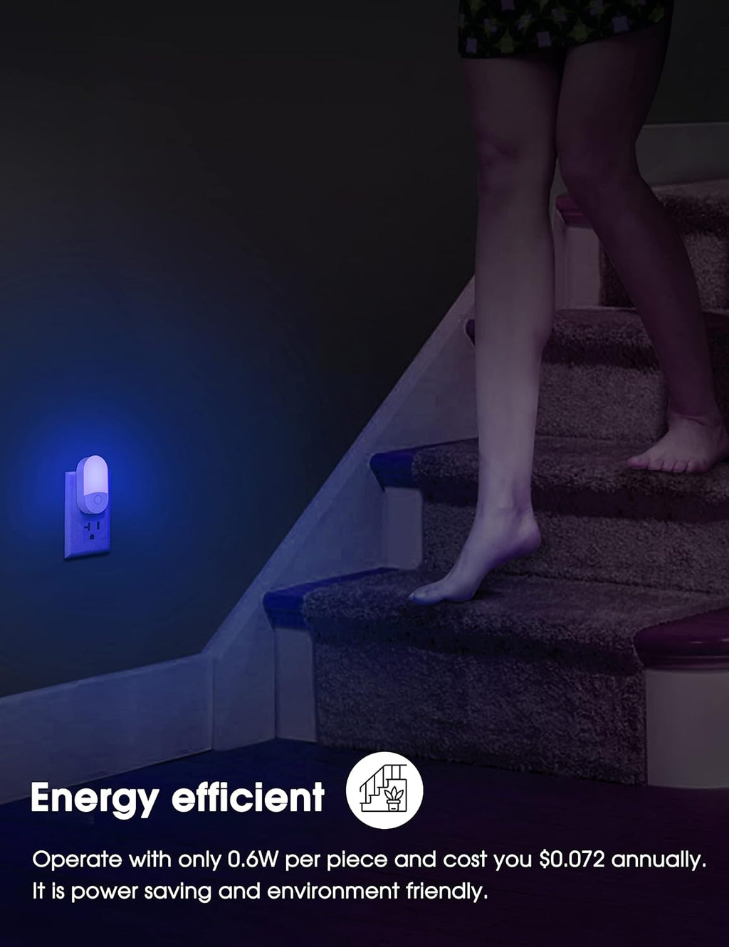 L LOHAS LED Blue Night Light, Night Lights Plug into Wall[2 Pack], 0.6W LED Nightlight, Dusk to Dawn Sensor, 30/60LM Adjustable…