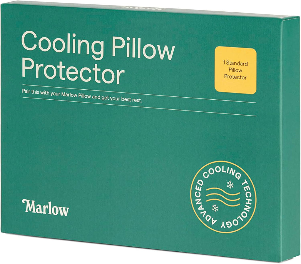 Marlow Cooling Pillow Case - Machine Washable - Zipper Pillow Cases - Made with 100% Long-Staple Cotton - Cooling-Infused Pillow Protector…