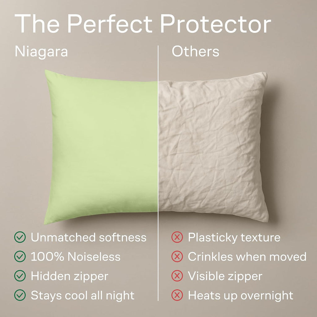 Ultra Soft Pillow Protectors with Zipper Standard Size - Set of 4 Breathable Pillow Covers - 100% Protection Against Stains, Dust & Dirt…