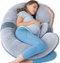 Queenrose QUEEN ROSE Pregnancy Pillow E Shaped with Detachable Wedge, Adjustable Full Body Maternity Pillow for Sleeping, Dual-Sided Velvet…