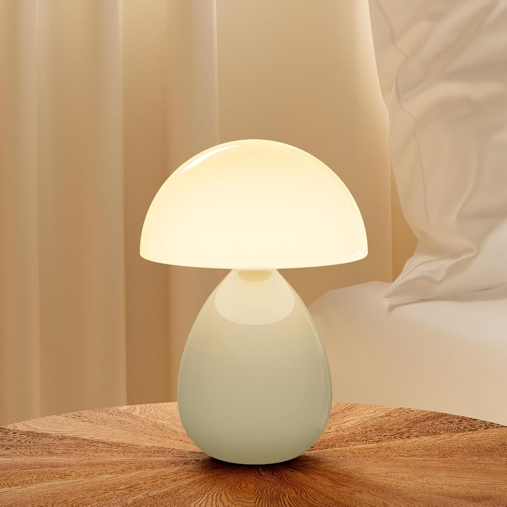 Dawnwake Mushroom Lamp Table Lamp for Bedroom, Ice Crackle Desk Lamp Bedside Small Lamps for Living Room Night Stands, Table Lamps Cute…