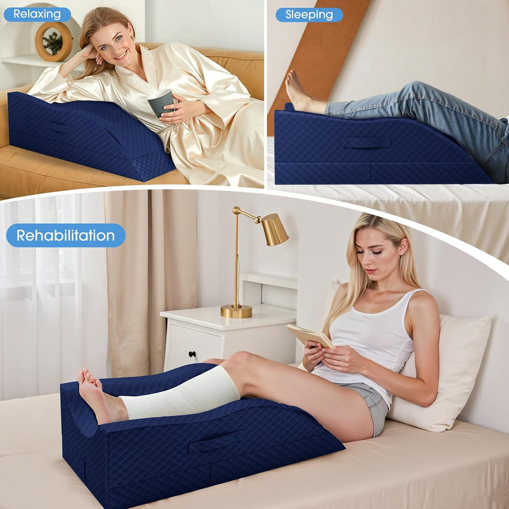 TranquilRelax TranquilRelax Elevation Pillows for Leg After Surgery, Memory Foam Adjustable Wedge Pillow for Injury or Rest, Ankle P…