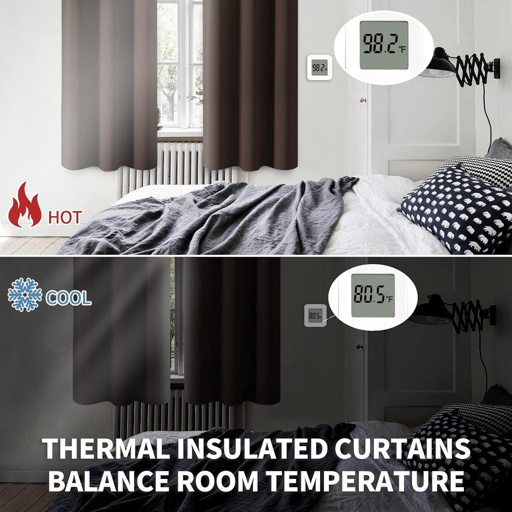 BGment Blackout Curtains for Living Room - Grommet Thermal Insulated Room Darkening Curtains for Bedroom, 2 Panels of 42 x 72 Inch, Brown 7…