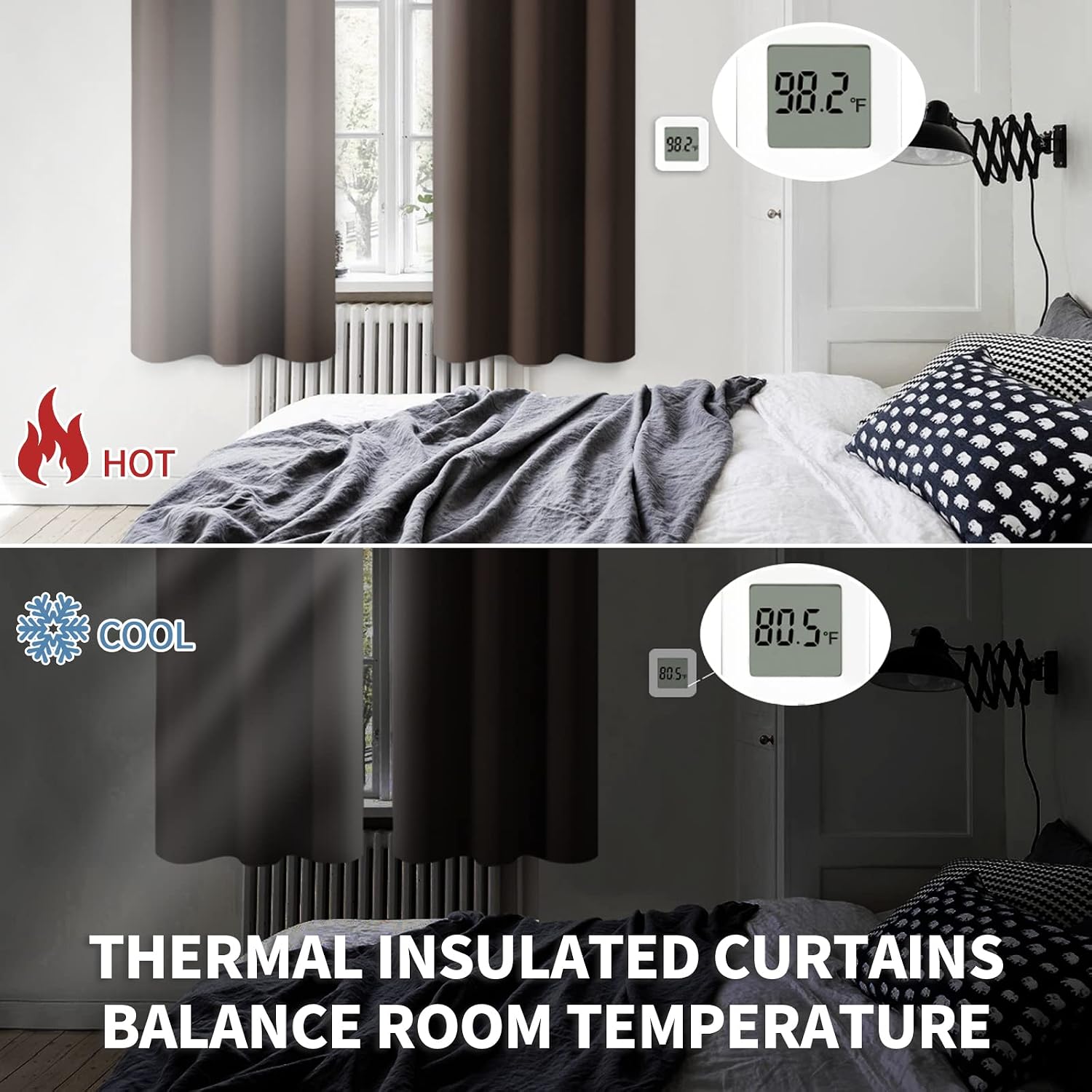 BGment Blackout Curtains for Living Room - Grommet Thermal Insulated Room Darkening Curtains for Bedroom, 2 Panels of 42 x 63 Inch, Brown 6…