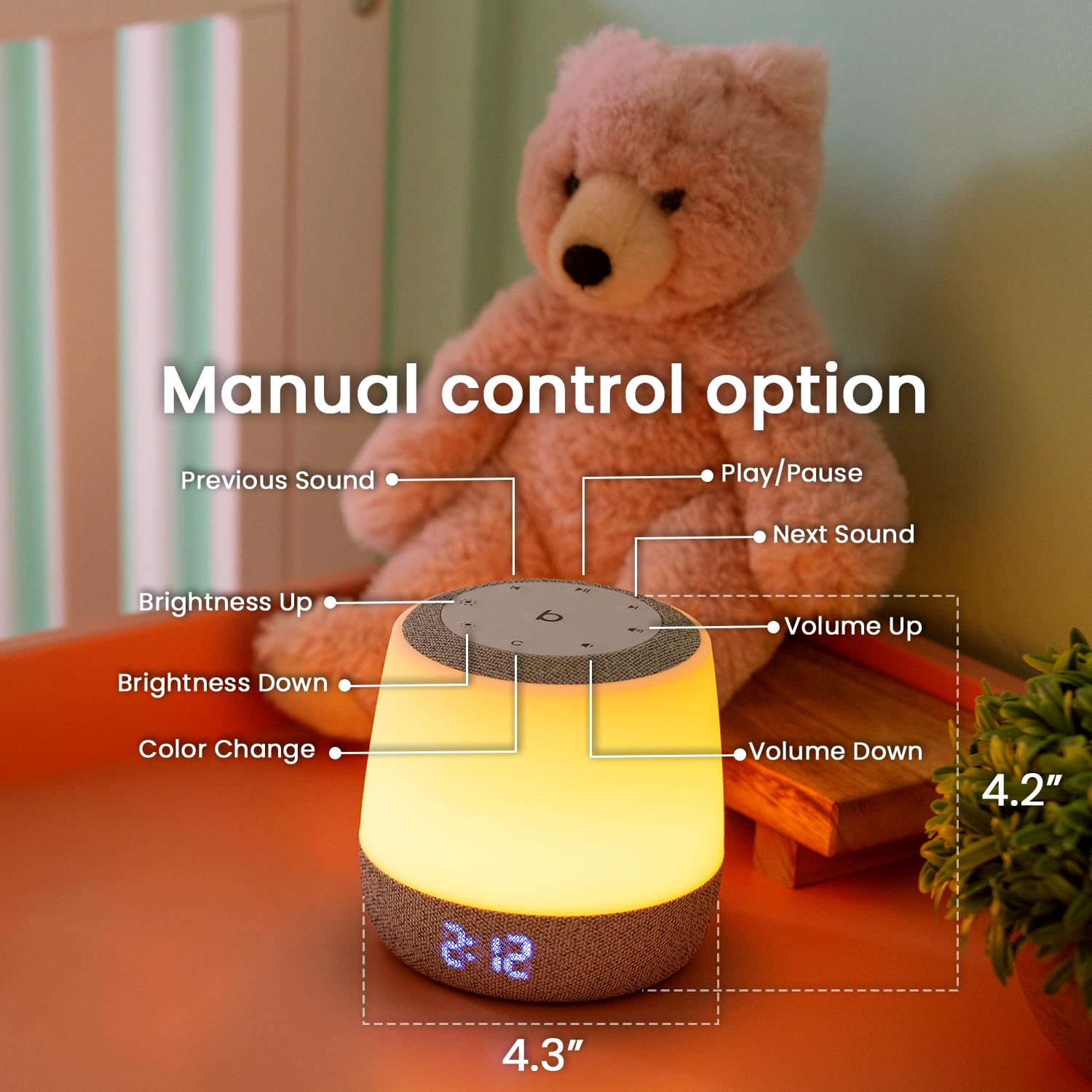 Babysense Baby Sound Machine with Night Light | 2nd Gen | 28 Soothing Sounds | Toddler Sleep Trainer | App-Controlled White Noise Machine…