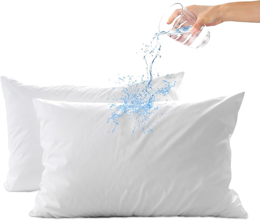 Dreamology Pillow Protectors with Zipper Queen Size,2 Pack, Waterproof Pillow Protector Queen Size, Bed Bug Proof Pillow…