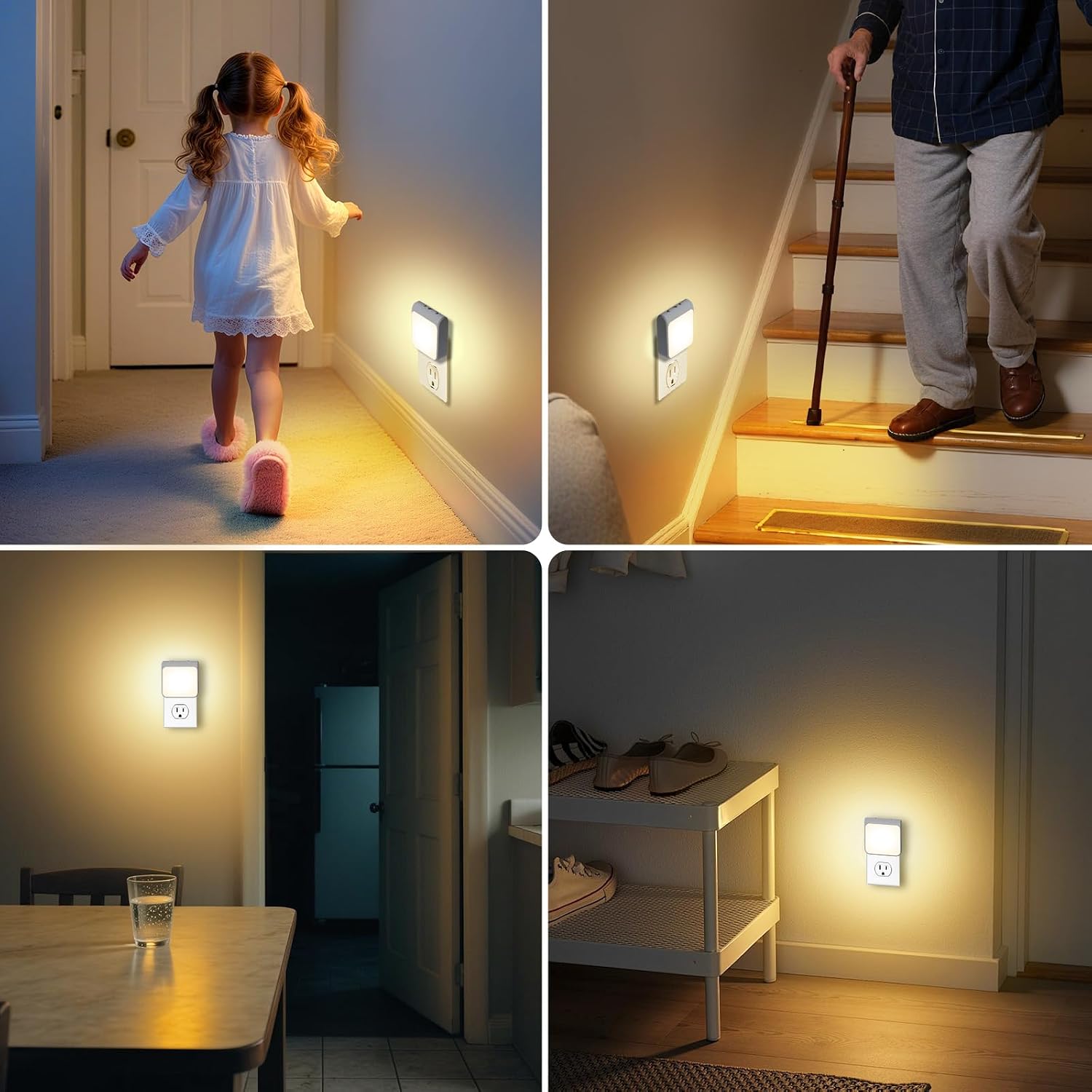 12-Pack Dimmable LED Night Lights Plug into Wall with Dusk to Dawn Sensor, 50lm Plug in Night Light Color & Brightness Adjustable…