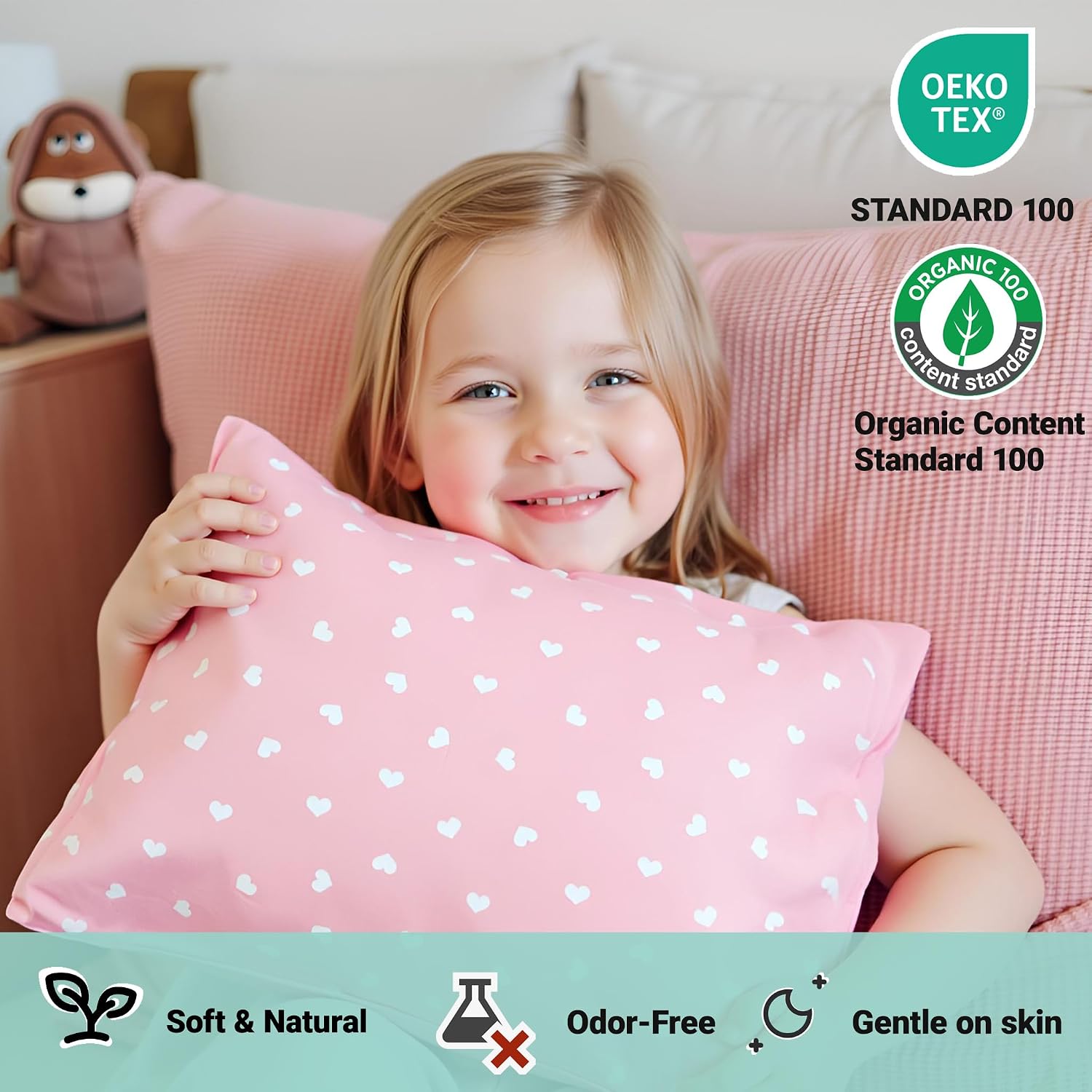 ZPECC-ABrandThatHasBeenFocusedOnBeddingFor20Years ZPECC Toddler Pillow with Pillowcase 2 Pack - 13x18 Organic Cotton Hypoallergenic Kids Pi…