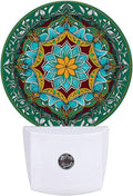 Mandala Flower Plug in Night Light Auto Light Round Lamps Energy Saving Gift for Women Men Friends