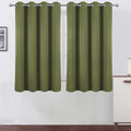 Lemomo Blackout Curtains 52 x 45 inch/Olive Green Curtains Set of 2 Panels/Thermal Insulated Room Darkening Bedroom Curtains 45 inch Green