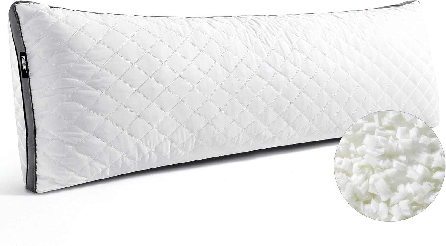 RainmrBedding Rainmr Shredded Memory Foam Extra-Firm Body Pillow, Breathable Thick Body Pillow for Side Sleep, 20 x 54 Inches Long Hugging…