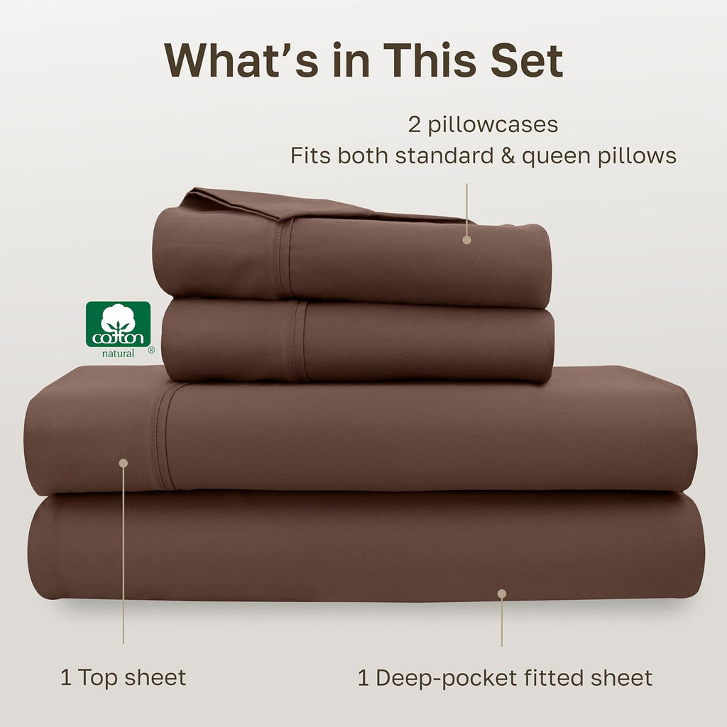 CaliforniaDesignDen California Design Den Soft 100% Cotton Bed Sheets Queen Size Set, 400 Thread Count Good Housekeeping Award Winner, Silk…