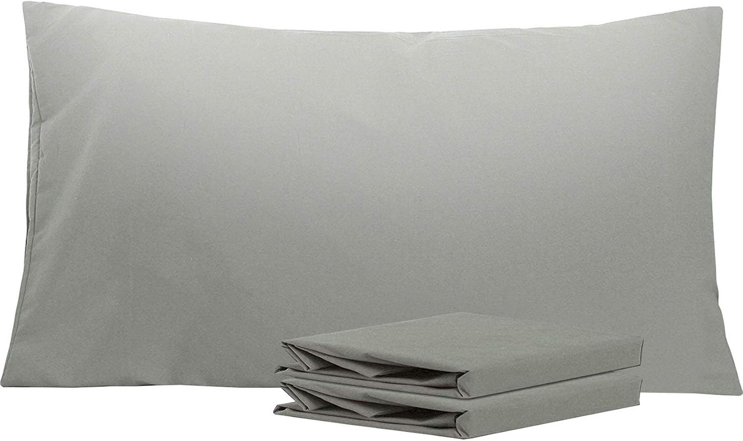 Ntbay King Pillowcase Set - 2 Pack Brushed Microfiber 20x40 Pillowcases - Soft, Wrinkle-Free, Fade-Resistant, Stain-Resistant, Smoke Grey P…
