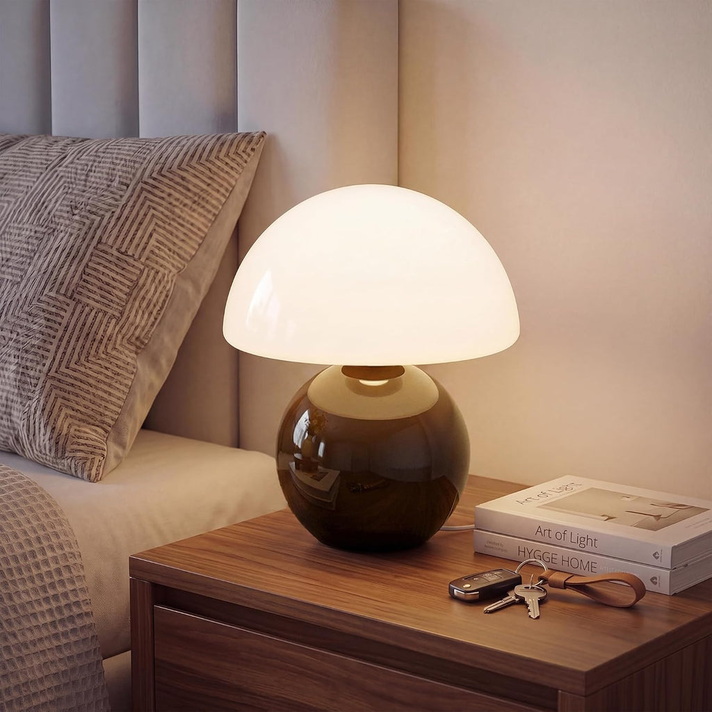Dawnwake Mushroom Lamp Table Lamp for Bedroom, Desk Bedside Small Lamps for Living Room Night Stands, Mushroom Decor Cute Mini Modern Mid…