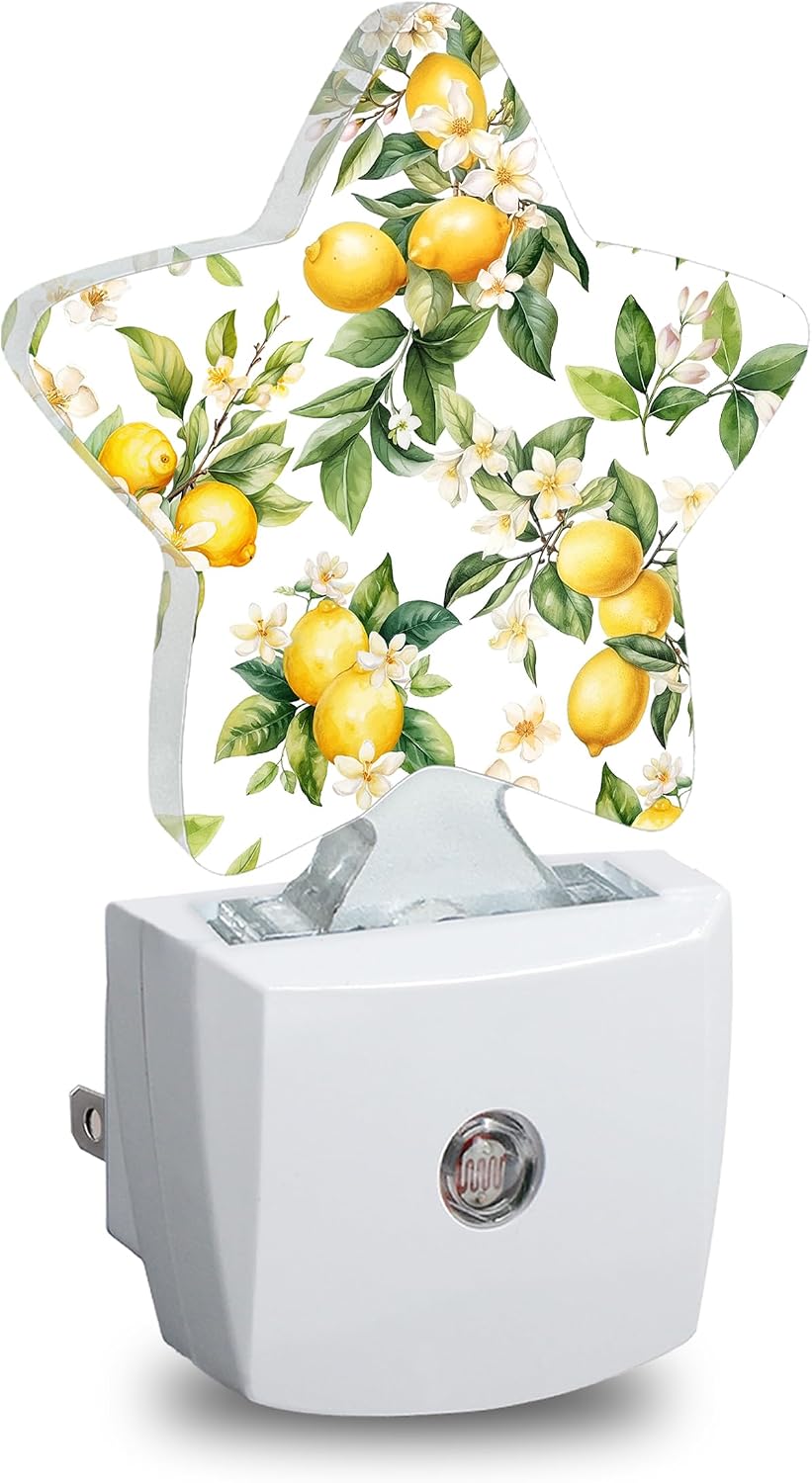 Lemon Tree Star Night Light Plug in, Decorative Night Light for Kids Room Nursery Bedroom, Soft Glow Sensor Lamp for Hallway Bathroom…