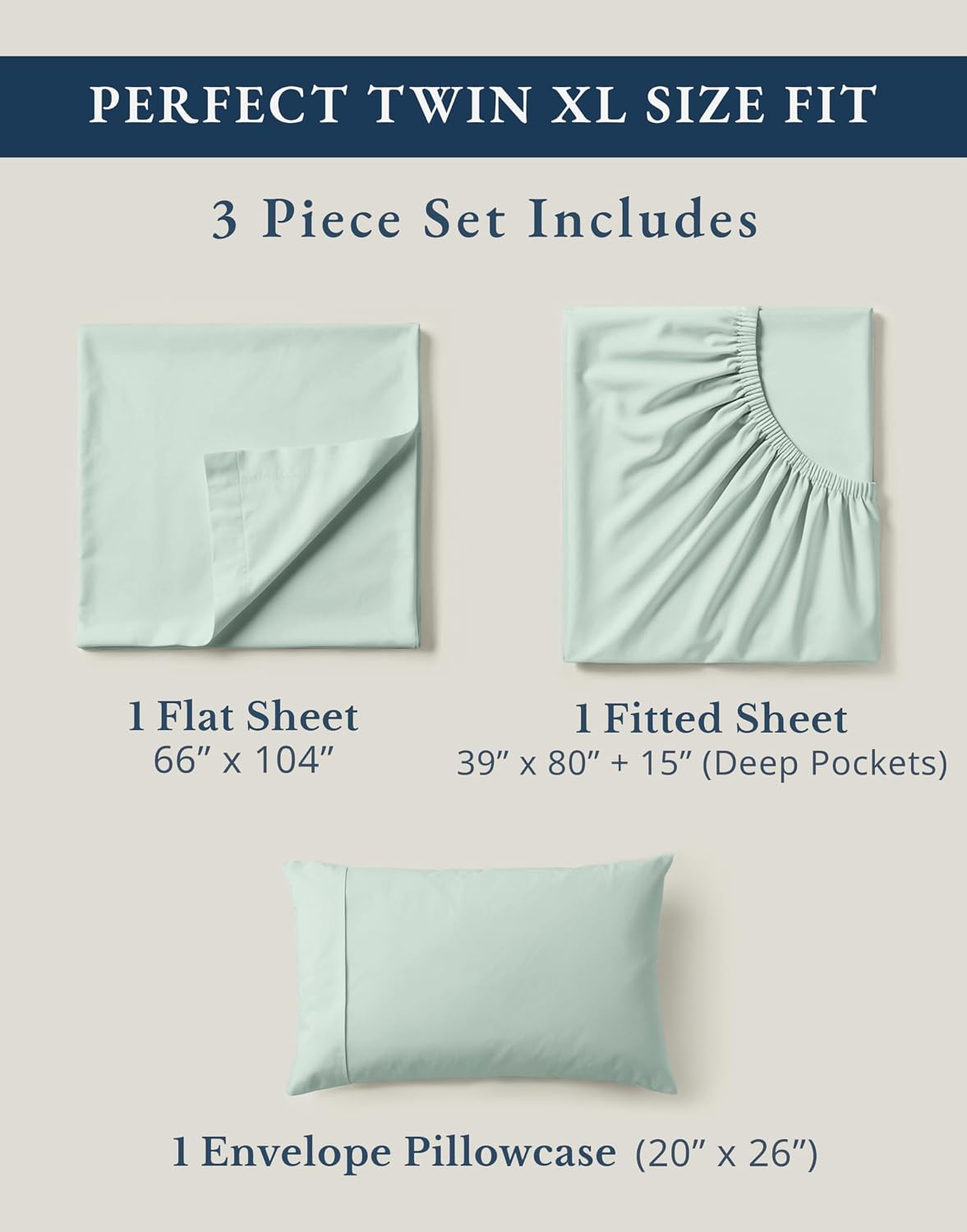 LaneLinen LANE LINEN 100% Organic Cotton Extra Long Twin Sheet & Pillowcase Sets, 15" Deep Pocket Fully Elasticized, Naturally Temperature…