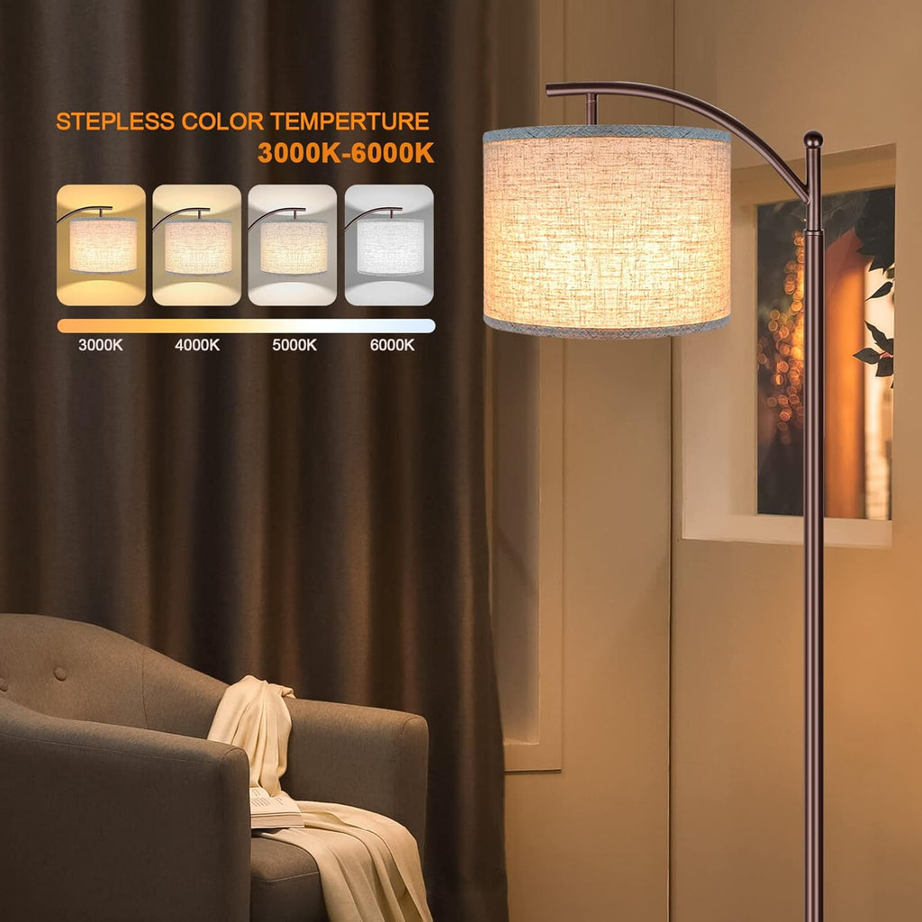 Floor Lamp for Living Room, 4 Color Temperature LED Floor Lamp with Remote Control & Foot Switch, LED Bulb Included, Modern Standing Lamp…
